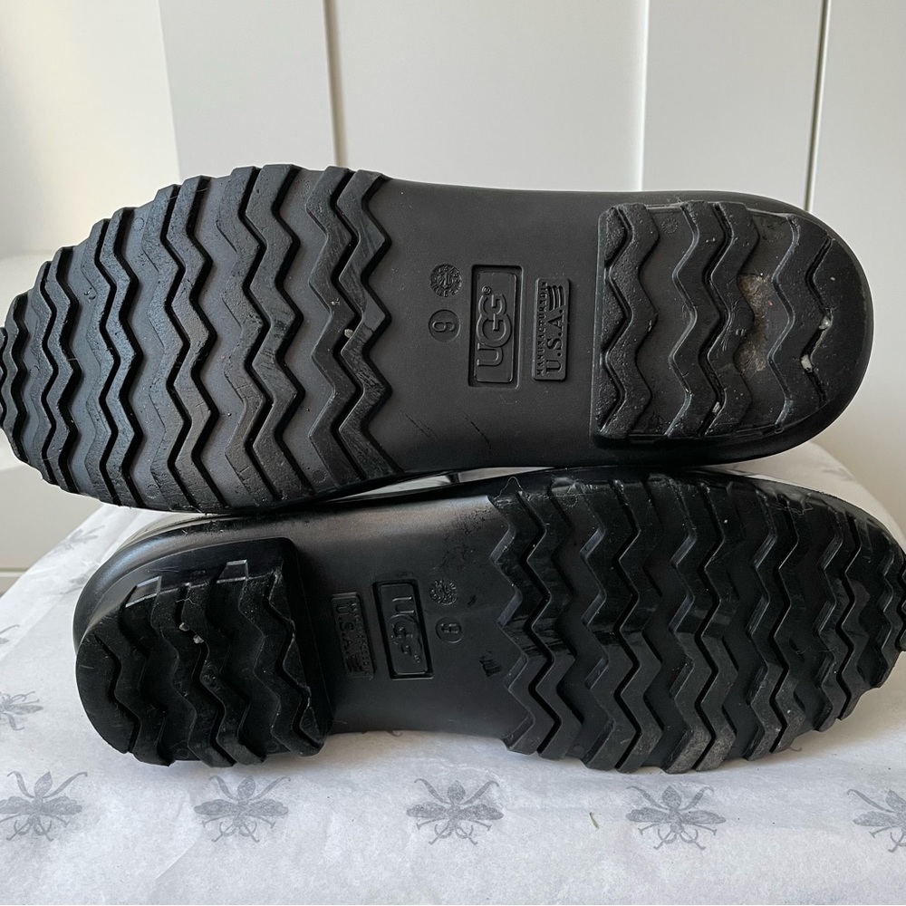 UGG Tall Black Rain Boots Sz. 9 - Picture 3 of 5